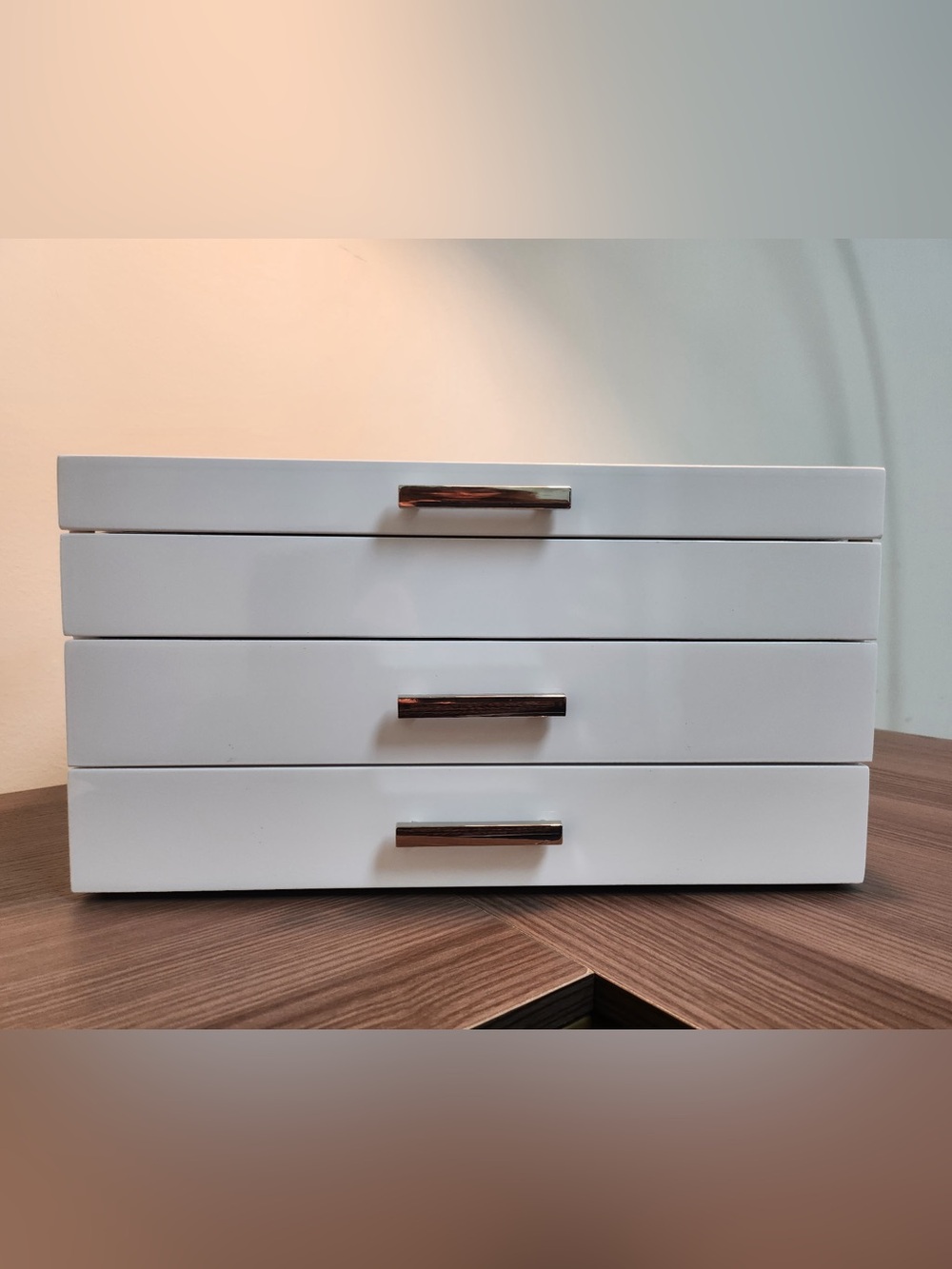 West Elm White 3-Drawer Jewelry Chest